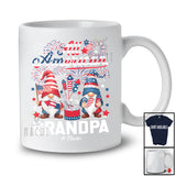 Personalized All American Grandpa; Proud 4th Of July US Flag Fireworks; Custom Name Patriotic T-Shirt
