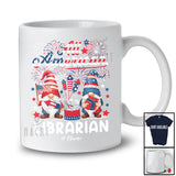 Personalized All American Librarian; Proud 4th Of July US Flag Fireworks; Custom Name Patriotic T-Shirt