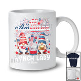 Personalized All American Lunch Lady; Proud 4th Of July US Flag Fireworks; Custom Name Patriotic T-Shirt