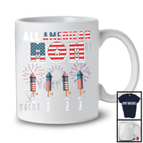 Personalized All American Mom, Awesome 4th Of July Patriotic Fireworks, Custom Name Family T-Shirt