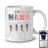 Personalized All American Nana, Awesome 4th Of July Patriotic Fireworks, Custom Name Family T-Shirt