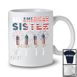 Personalized All American Sister, Awesome 4th Of July Patriotic Fireworks, Custom Name Family T-Shirt