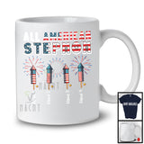 Personalized All American Stepmom, Awesome 4th Of July Patriotic Fireworks, Custom Name Family T-Shirt