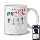 Personalized All American Uncle, Awesome 4th Of July Patriotic Fireworks, Custom Name Family T-Shirt