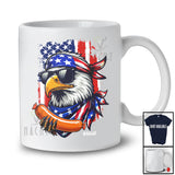 Personalized American Bald Eagle Eating Sausage; Humorous 4th of July Custom Name Patriotic T-Shirt