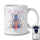 Personalized American Flag Ant Flowers; Lovely 4th Of July Insect; Custom Name Patriotic T-Shirt
