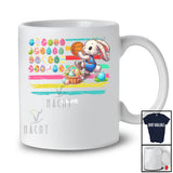 Personalized American Flag Bunny Playing Basketball; Lovely Easter Eggs Custom Name Sport Player T-Shirt