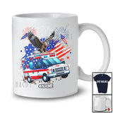 Personalized American Flag Eagle On Ambulance; Proud 4th Of July Custom Name Patriotic Driver T-Shirt