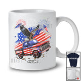Personalized American Flag Eagle On Pickup Truck; Proud 4th Of July Custom Name Patriotic Driver T-Shirt