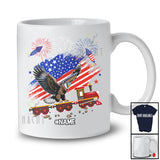 Personalized American Flag Eagle On Train; Proud 4th Of July Custom Name Patriotic Driver T-Shirt