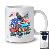 Personalized American Flag Eagle On Truck; Proud 4th Of July Custom Name Patriotic Driver T-Shirt