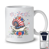 Personalized American Flag Snail Flowers; Lovely 4th Of July Animal; Custom Name Patriotic T-Shirt