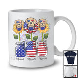 Personalized American Flag Sunflowers, Amazing 4th Of July Labrador Retriever, Custom Name T-Shirt