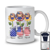 Personalized American Flag Sunflowers, Amazing 4th Of July Pekingese, Custom Name Patriotic T-Shirt
