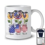 Personalized American Flag Sunflowers, Amazing 4th Of July Whippet, Custom Name Patriotic T-Shirt