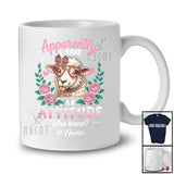 Personalized Apparently I Have An Attitude; Lovely Floral Flowers Sheep Custom Name Farmer T-Shirt
