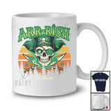 Personalized Arr-rish; Happy St. Patrick's Day Leprechaun Pirate Skull; Custom Name Irish Retro T-Shirt