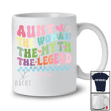 Personalized Aunt The Woman Myth The Legend; Lovely Mother's Day Groovy; Custom Name Family T-Shirt