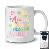 Personalized Aunt of 2 Awesome Girls; Joyful Mother's Day Hearts; Custom Name Family T-Shirt