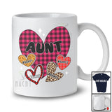 Personalized Aunt; Fantastic Valentine's Day Leopard Plaid Hearts; Custom Name Family T-Shirt