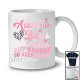 Personalized Auntie of Boys Less Drama; Lovely Mother's Day Custom Name Auntie; Leopard Heart T-Shirt