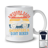 Personalized Awesome Dads Have Daughters Dirt Bikes; Happy Father's Day Custom Name Vintage T-Shirt