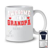 Personalized Awesome Like My Grandpa; Fantastic Father's Day Vintage Hearts; Custom Name Family T-Shirt
