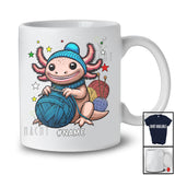 Personalized Axolotl Knitting; Awesome Birthday Knitting Animal; Custom Name Boys Girls Family T-Shirt