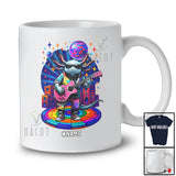Personalized Axolotl Sunglasses Disco Playing Rock Guitar; Amusing Custom Name Guitarist Music T-Shirt