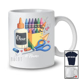 Personalized Back To School Collection Art; Lovely Glue Crayon; Custom Name Students Teacher T-Shirt