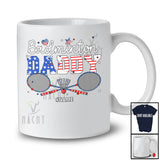 Personalized Badminton Daddy; Awesome 4th Of July Custom Name Sport Player; Patriotic Family T-Shirt