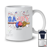 Personalized Baseball Daddy; Awesome 4th Of July Custom Name Baseball Player; Patriotic Family T-Shirt