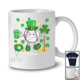 Personalized Baseball Drinking Beer; Lovely St. Patrick's Day Shamrock; Custom Name Player T-Shirt