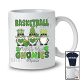 Personalized Basketball With My Gnomies; Lovely St. Patrick's Day Custom Name Three Green Gnomes T-Shirt