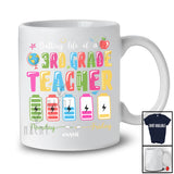 Personalized Battery Life Of A 3rd Grade Teacher; Joyful Back To School Custom Name Tired Teacher T-Shirt