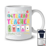 Personalized Battery Life Of A 4th Grade Teacher; Joyful Back To School Custom Name Tired Teacher T-Shirt