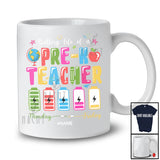 Personalized Battery Life Of A Pre-K Teacher; Joyful Back To School Custom Name Tired Teacher T-Shirt
