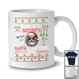 Personalized Be Nice To The Security; Amusing Christmas Sweater Santa; Custom Name Family T-Shirt