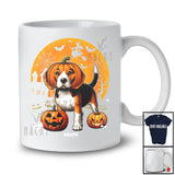 Personalized Beagle Pumpkin Cosplay; Scary Halloween Moon Custom Name Beagle Owner; Family T-Shirt