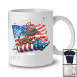 Personalized Bearded Dragon Riding Firecracker US Flag; Amazing 4th Of July Custom Name Patriotic T-Shirt