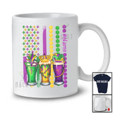 Personalized Beer American Flag; Awesome Mardi Gras Beads; Custom Name Drinking Drunker T-Shirt