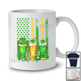 Personalized Beer American Flag; Awesome St. Patrick's Day Shamrocks; Custom Name Drinking T-Shirt