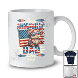 Personalized Best Armadillo Dad Ever; Happy 4th Of July US Flag; Custom Name Patriotic Family T-Shirt