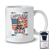 Personalized Best Capybara Dad Ever; Happy 4th Of July US Flag; Custom Name Patriotic Family T-Shirt