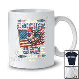 Personalized Best Chicken Dad Ever; Happy 4th Of July US Flag; Custom Name Patriotic Family T-Shirt