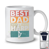 Personalized Best Dad By Harp; Amusing Father's Day Custom Name Musician Player; Vintage T-Shirt