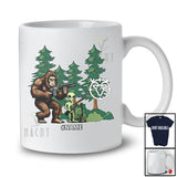 Personalized Bigfoot Alien Hunting Together; Humorous Custom Name Hunter Outdoor Activities T-Shirt