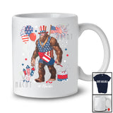 Personalized Bigfoot Bunny Stolen Firecracker; Joyful 4th of July Custom Name Patriotic Family T-Shirt