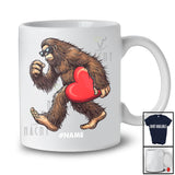 Personalized Bigfoot Holding Hearts; Adorable Valentine Hearts Bigfoot; Custom Name Men Single T-Shirt