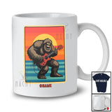 Personalized Bigfoot Playing Rock Guitar; Amazing Custom Name Guitarist Electric Bass Guitar Lover T-Shirt